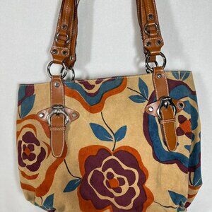 CAPO VERSO Floral Suede Shoulder Quality Bag made in Italy